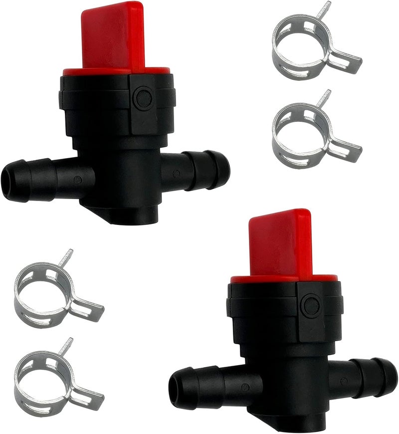 LETAYAR 1/4 Inline Fuel Cut Off Valve Shut Off Valve Straight Gas Valve with Clamps - Image 1